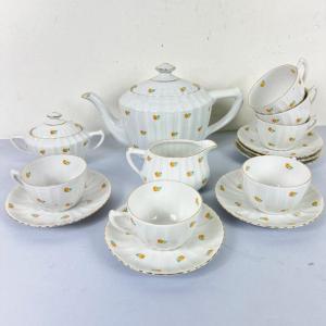 Serviço de chá antigo em porcelana branca Bavaria